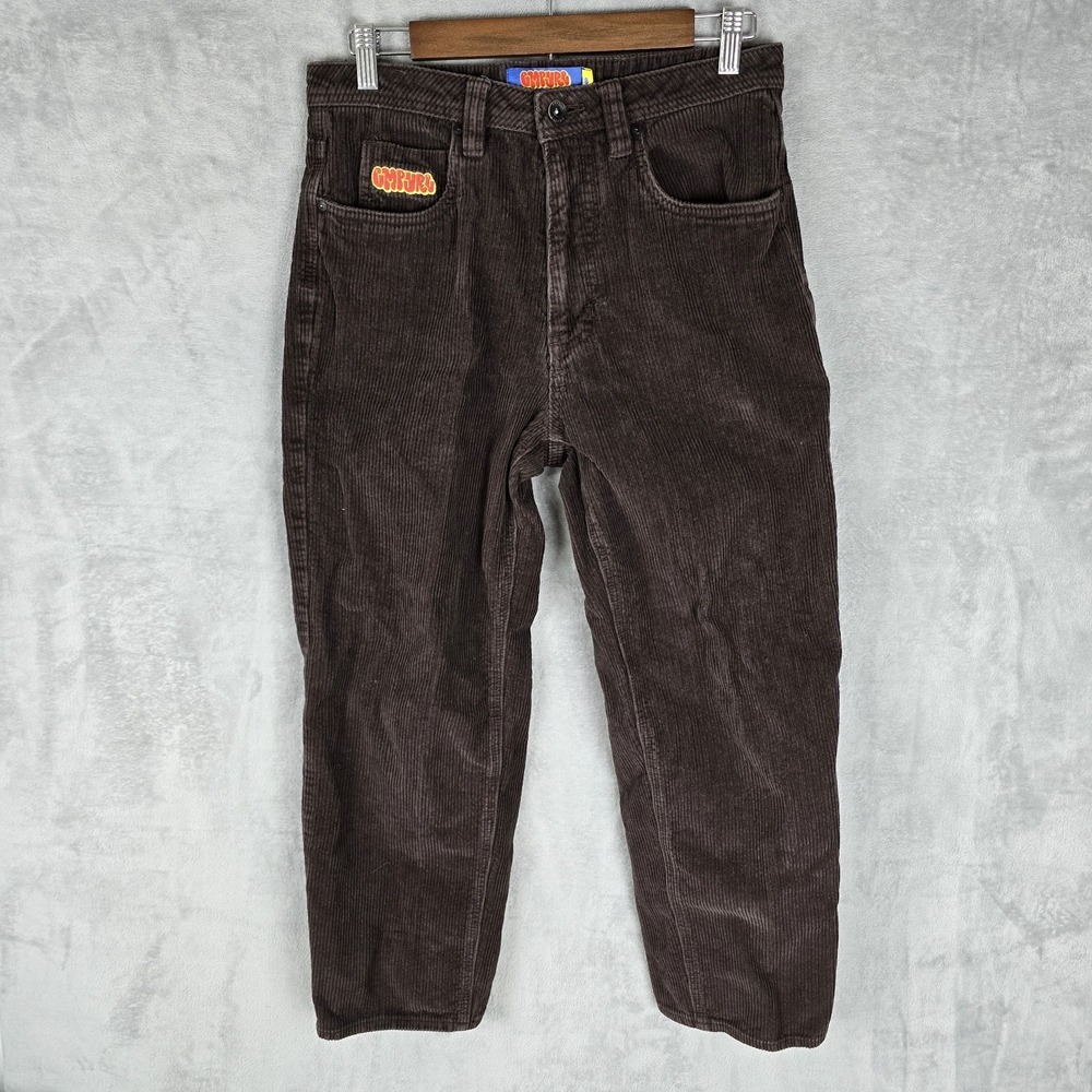 Empyre Mens Brown Corduroy Pants Straight Leg Skate Streetwear Size 28 29x27